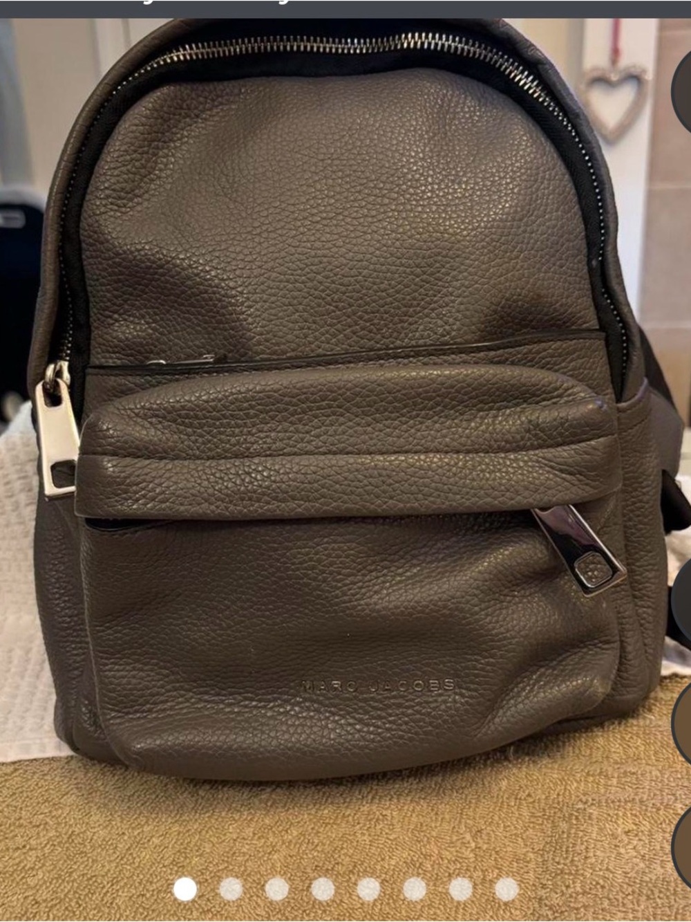 Marc Jacobs Leather Backpack in Dark Grey